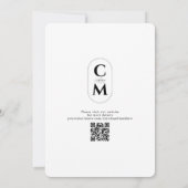 Minimalistisch Monogram Zwart Wit Website QR Code Save The Date (Achterkant)