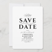 Minimalistisch Monogram Zwart Wit Website QR Code Save The Date (Voorkant)