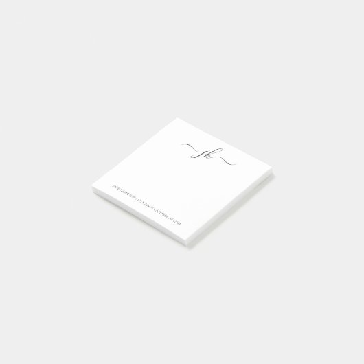 Minimalistisch Monogramadres Post-it® Notes (Schuin)