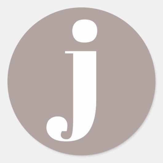 Minimalistisch Monogrammatisch Initiaal in Taupe B Ronde Sticker (Voorkant)