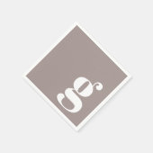 Minimalistisch Monogrammatisch Initiaal in Taupe B Servet (Hoek)
