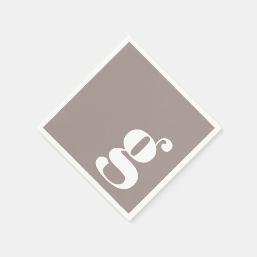 Minimalistisch Monogrammatisch Initiaal in Taupe B Servet (Hoek)