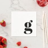 Minimalistisch Monogrammed Initiaal Retro Eenvoudi Servet (Insitu)