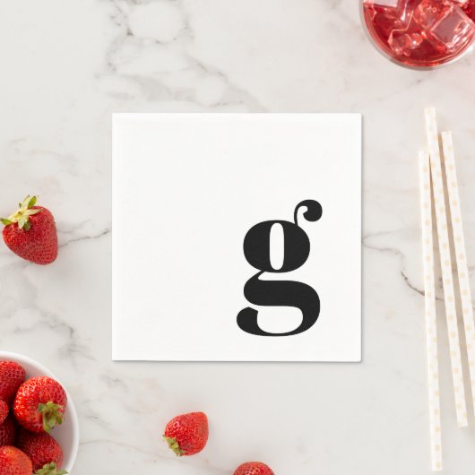 Minimalistisch Monogrammed Initiaal Retro Eenvoudi Servet (Insitu)