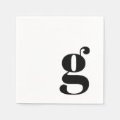 Minimalistisch Monogrammed Initiaal Retro Eenvoudi Servet (Voorkant)