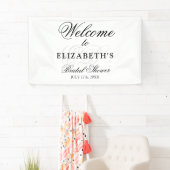 Minimalistisch Monogrammed Welkom Vrijgezellenfees Spandoek (Insitu)