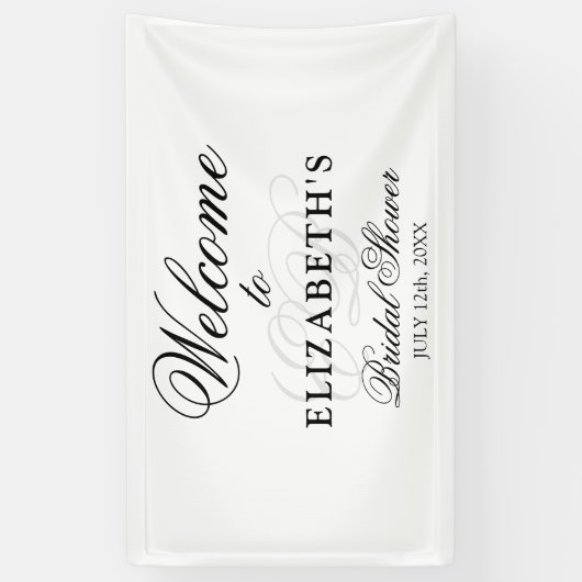 Minimalistisch Monogrammed Welkom Vrijgezellenfees Spandoek (Verticaal)