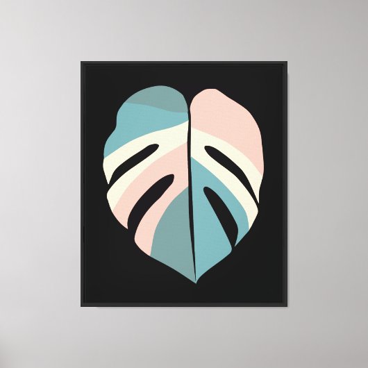 Minimalistisch monstera blad canvas afdruk (Voorkant)