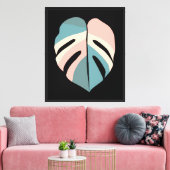 Minimalistisch monstera blad canvas afdruk (Insitu (Woonkamer))