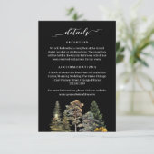 Minimalistisch Moody Zwart Herfst Bos Bruiloft Inf Informatiekaartje (Staand voorkant)