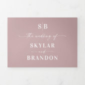 Minimalistisch mosterd in één bruiloft foto drieluik uitnodiging (Cover)