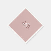 Minimalistisch mosterd Roos Initiaal monogram brui Servet (Hoek)