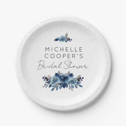 Minimalistisch mosterdblauw en zeekoraal papieren bordje (Voorkant)