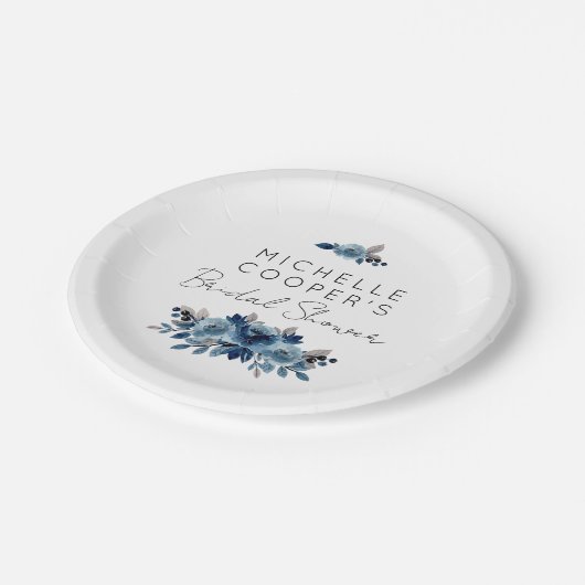 Minimalistisch mosterdblauw en zeekoraal papieren bordje (Gekanteld)