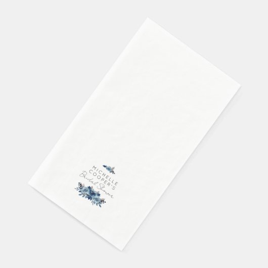 Minimalistisch mosterdblauw en zeekoraal servet (Hoek)