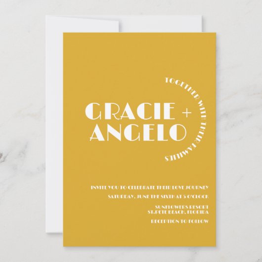 Minimalistisch mosterdblauw gestreepte tangen kaart (Voorkant)