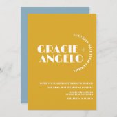 Minimalistisch mosterdblauw gestreepte tangen kaart (Voorkant / Achterkant)