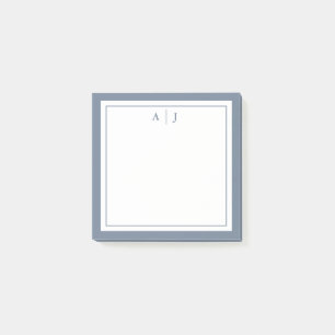 Minimalistisch mosterdblauw-grensmonogram post-it® notes