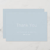 Minimalistisch mosterdblauw huwelijk Hartelijk dan Bedankkaart (Voorkant / Achterkant)