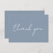 Minimalistisch mosterdblauw huwelijk Hartelijk dan Bedankkaart (Voorkant / Achterkant)