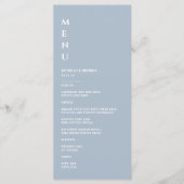 Minimalistisch mosterdblauw huwelijk menu (Voorkant)