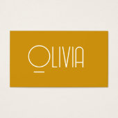 Minimalistisch mosterdgeel mute retro Visitekaartj Visitekaartje (Voorkant)