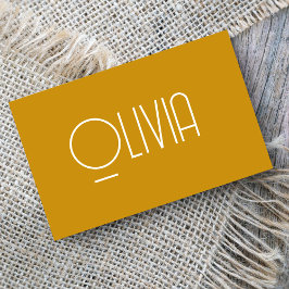 Minimalistisch mosterdgeel mute retro Visitekaartj Visitekaartje