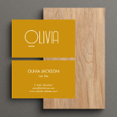 Minimalistisch mosterdgeel mute retro Visitekaartj Visitekaartje