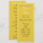 Minimalistisch mosterdgeel programma programmakaart (Voorkant / Achterkant)