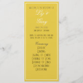 Minimalistisch mosterdgeel programma programmakaart (Voorkant)