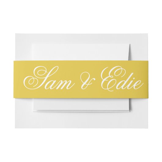 Minimalistisch mosterdgeel uitnodigingen wikkel (Voorkant Voorbeeld)