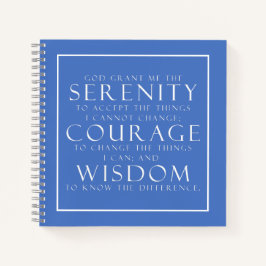 Minimalistisch Motivatie blauw-wit sereniteitsgebe Notitieboek