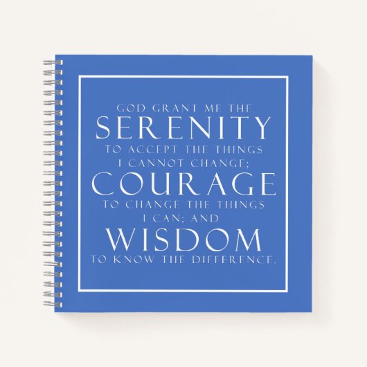 Minimalistisch Motivatie blauw-wit sereniteitsgebe Notitieboek (Voorkant)