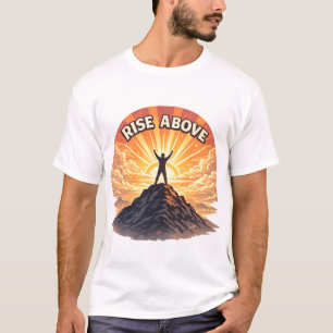 Minimalistisch Mountain Sunrise Quote T-shirt 'Ris