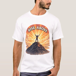 Minimalistisch Mountain Sunrise Quote T-shirt 'Ris