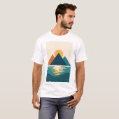 Minimalistisch Mountain Sunset T-shirt (Voorkant volledig)
