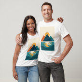 Minimalistisch Mountain Sunset T-shirt (Unisex)