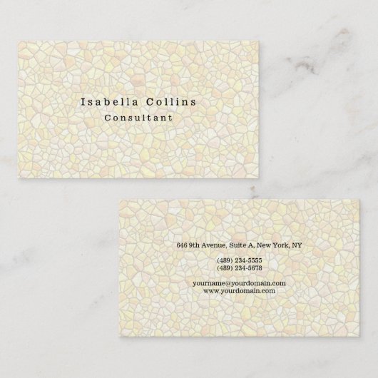 Minimalistisch mozaïekwandbekleding visitekaartje (Voorkant / Achterkant)