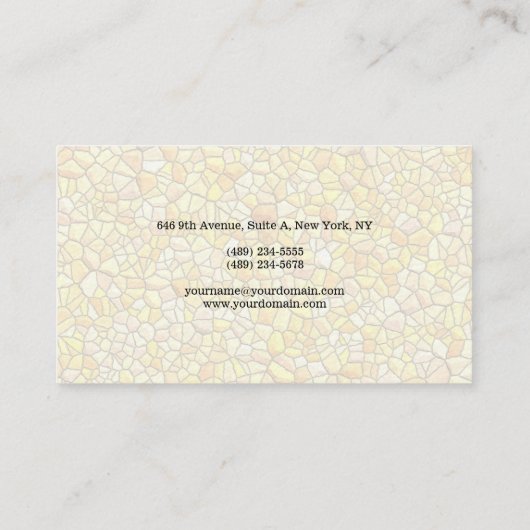 Minimalistisch mozaïekwandbekleding visitekaartje (Achterkant)