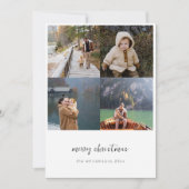 Minimalistisch Multi Photo handgeschreven script w Feestdagenkaart (Voorkant)