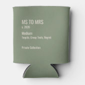 Minimalistisch Museumlabel Bruidsfeestcadeautje Blikjeskoeler (Voorkant)