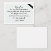 Minimalistisch na begrafenisdank notitiekaartje (Voorkant / Achterkant)