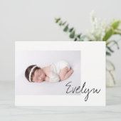 Minimalistisch naamscript voor Chic Baby Girl Phot Aankondiging (Staand voorkant)