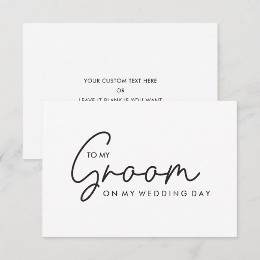 Minimalistisch Naar mijn bruidegom op mijn trouwda (Voorkant / Achterkant)