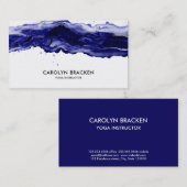 Minimalistisch nakomenpenseel blauwe Waterverf Visitekaartje (Voorkant / Achterkant)