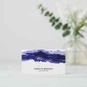 Minimalistisch nakomenpenseel blauwe Waterverf Visitekaartje (Staand voorkant)
