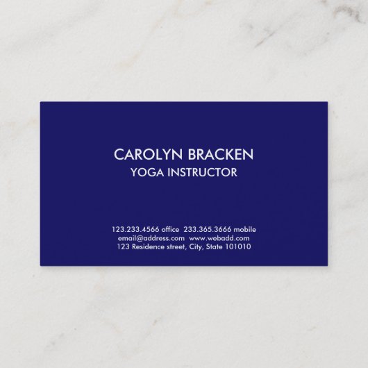 Minimalistisch nakomenpenseel blauwe Waterverf Visitekaartje (Achterkant)