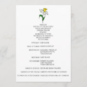 Minimalistisch narcis huwelijksprogramma programmakaart (Voorkant)