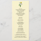 Minimalistisch narcis huwelijksprogramma programmakaart (Voorkant)