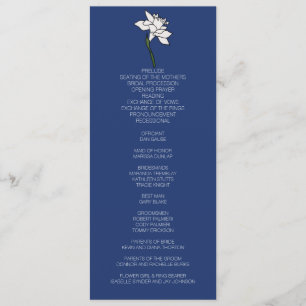 Minimalistisch Narcissus huwelijksprogramma Programmakaart